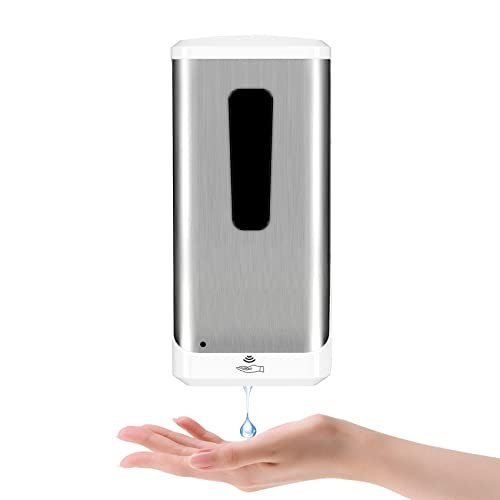 Automatic Hand Sanitizer Dispenser, Jewaytec 1000ML Wall Mounted Stainless Soap Dispenser Touchless Auto Liquid Dispenser for Office, Home, Restaurant