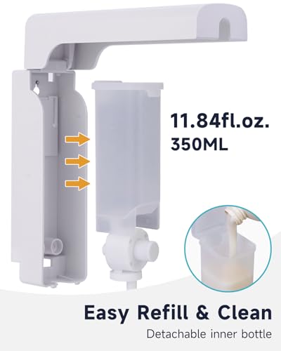 AIKE 2 Chambers Shower Shampoo and Conditioner Dispenser 2 x 11.8 fl.oz. for Bathroom(White) - color: White, size: Double Chamber