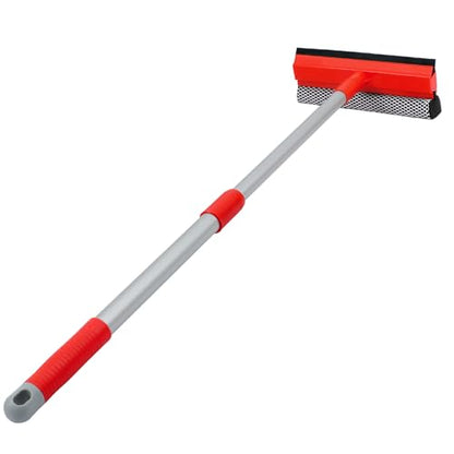 MAVRIZ Windshield Cleaner Tool 2 in 1 Car Window Squeegee with Extendable Handle (18"-28.5") Window Cleaner with Squeegee and Sponge for Shower, Glass Cleaning