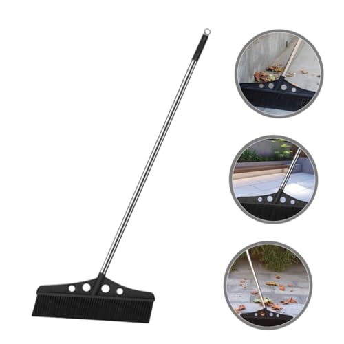 Wide Outdoor Broom Heavy Duty Stainless Steel Lawn Sweeper with Handle for Efficient Cleaning of Patios Decks Gardens and