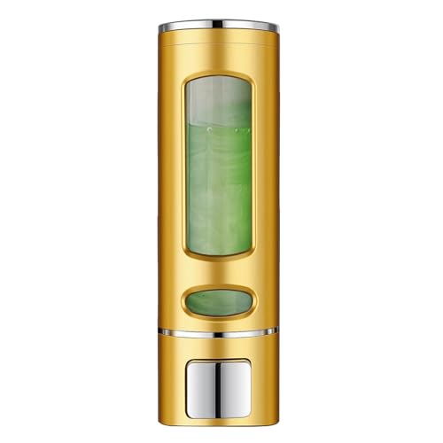 Foam Hand Soap Dispenser, 400ml Bathroom Shower Dispenser Gel Container Shower Pump Dispenser and Organizer for Bathroom Kitchen Hotel, Refillable Liquid Lotion Soap Dispenser Wall Mounted - color: Gold