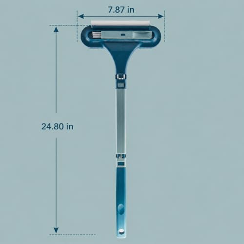 Window Screen Cleaning Brush, 3-in-1 Multi-Purpose Mesh Screen Cleaner with Hidden Track Brush & TPR Squeegee, Long Detachable Glass Net Cleaner for Window Sills, Porch Screens, Pet Hair Removal