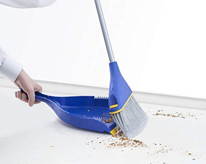 Superio Clip-On Dustpan - Heavy Duty Blue Plastic, Easy Grip Clip On Dust Pan with Rubber Edge, Detailed Sweeping Debris, Fits Standard Brooms Home & Commercial Dusting & Cleaning Tool (1) - color: Blue, size: 1-pack