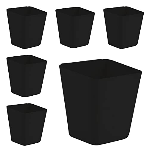 6 Pack Hanging Cup Holders, Wall Organizers, Rolling Cart Accessories Hanging Pen Holders Storage Containers Hanging Buckets for Home Decor Office, Kitchen, Art & Craft Supplies Accessories (black) - color: black