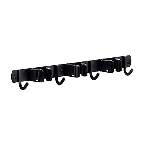 Mop and Broom Holder Wall Mount Garage Organizer Storage Tool Racks Stainless Steel Heavy Duty Hooks Self Adhesive Solid Non-Slip Wall Hangers for Home Kitchen Garden (3 Racks and 4 Hooks) - color: 3 Racks and 4 Hooks