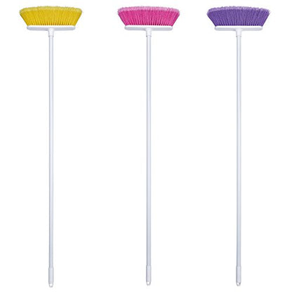 The Original Soft Sweep Magnetic Action Broom - 4 Brooms - Purple, Pink, Blue, Yellow - size: 4 Brooms