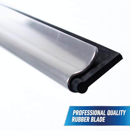 Unger Professional Connect & Clean 18" Window Scrubber Washer for Glass Cleaning and 18” Window and Glass Cleaning Squeegee with EZ Change, Swiveling Head for Corners and Edges