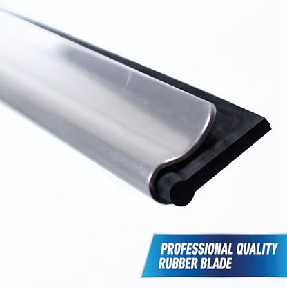Unger Professional Connect & Clean 18" Window Scrubber Washer for Glass Cleaning and 18” Window and Glass Cleaning Squeegee with EZ Change, Swiveling Head for Corners and Edges