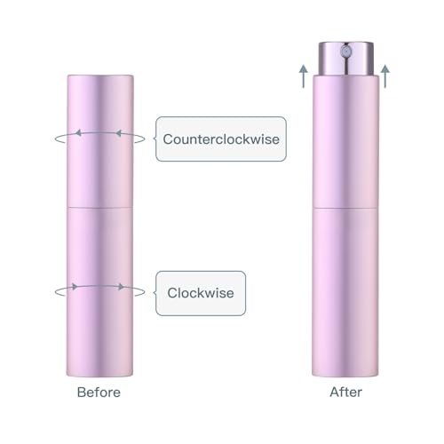 Tekson 10ml Travel Perfume Atomizer Refillable, Mini Cologne Spray Bottle Empty, Small Coffee Spray Bottle (Pink) - color: pink
