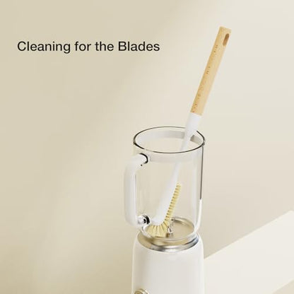 Cleaning Brush, Diveotree Hard Bristle Brush for Deep Cleaning Grout, Sink, Cup, Teapot, Bottle, Blender, Multi-Purpose Brush wih Long Handle for Kitchen (White) - color: White
