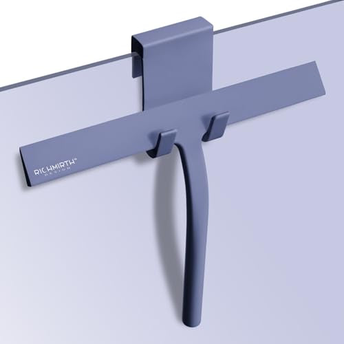 Bathroom Squeegee for Shower, Richmirth 11" Large Shower Squeegee for Glass Doors Silicone Rubber Blade Squeegee Cleaner Tool for Window, Car Glass, Mirror- Blue - color: Blue, size: 11 Inches