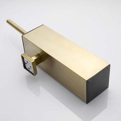 Toilet Brush Set - Brushed Gold, Wall-Mounted Holder, Cleaning Brush Head, and Splash Guard - color: Brushed Gold