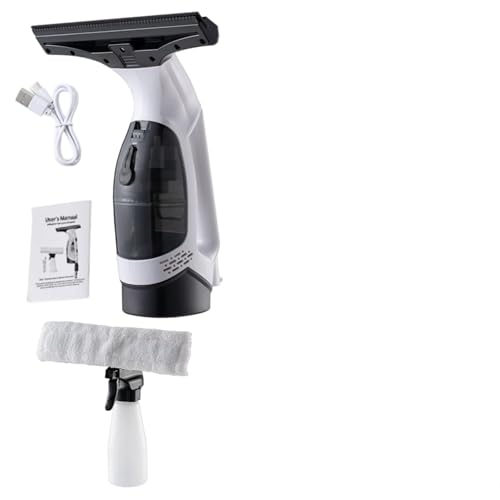 Window Vacuum Rechargeable, Handheld Window Vacuum Squeegee Cordless with Spray/Wipe/Suck up Water, 2KPa Powerful for Mirror Glass Windshield
