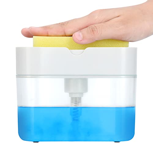 New 2026 Version Premium Quality Dish Soap Dispenser - Countertop Kitchen Soap Dispenser, Sink Dish Washing Soap Dispenser 13 Ounces (Sponge Included) - color: White