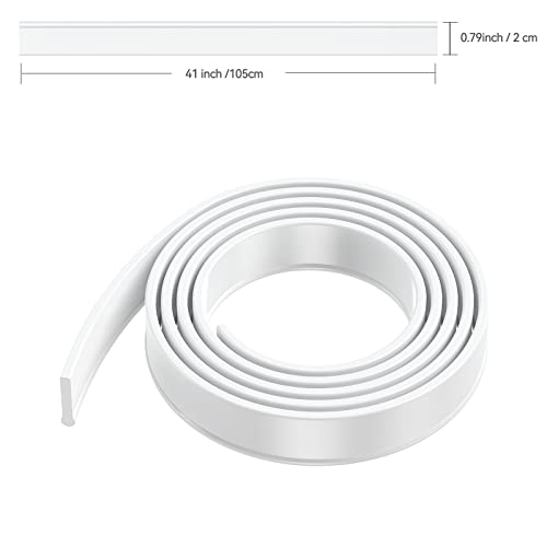 Squeegee Replacement Silicon Rubber Blade for Shower Doors, Window, Glass Cleaning, 41 Inch - color: White