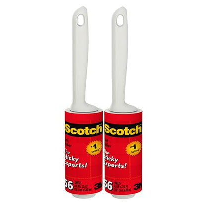 Scotch Lint Roller, 2 Pack (112 Sheets Total), 56 Easy Tear Sheets Each, 4 in x 22.6 ft, Adhesive Lint & Pet Hair Remover for Clothes and Furniture - size: 2 Pack