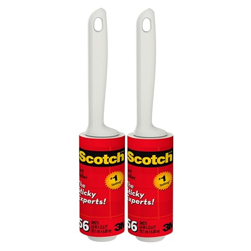 Scotch Lint Roller, 2 Pack (112 Sheets Total), 56 Easy Tear Sheets Each, 4 in x 22.6 ft, Adhesive Lint & Pet Hair Remover for Clothes and Furniture - size: 2 Pack