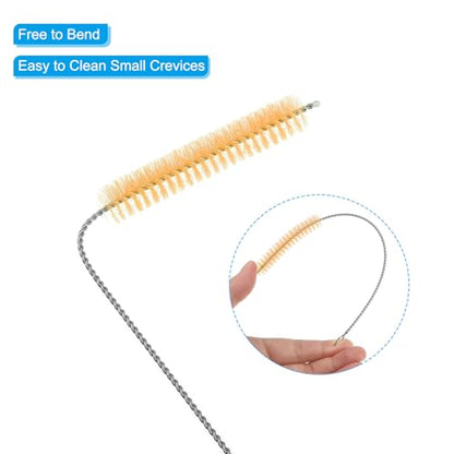 PATIKIL 10"x3/8" Long Straw Brush, 10 Pcs Drinking Straw Cleaning Brush Nylon Pipe Tube Cleaner Brush for Cleaning Straws Pot Spout, Yellow - color: Yellow, size: 10"x3/8"