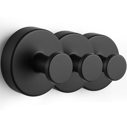 Suction Cup Hooks, Shower Hooks for Inside Shower, No-Drill Towel Hook Stainless Steel Waterproof Suction Hook for Wreaths, Loofah, Towel, Coat, Bath Robe (3, Black) - color: Black