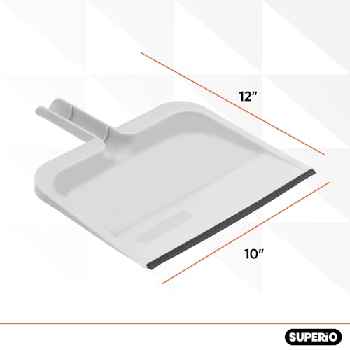 Superio Angle Broom and Clip-On Dustpan Set, Slim Hand Broom Telescopic Handle 53 Inches Tall, Clip On Dust Pan with Low Edge Rubber Lip - color: Gray, size: Sweep Set
