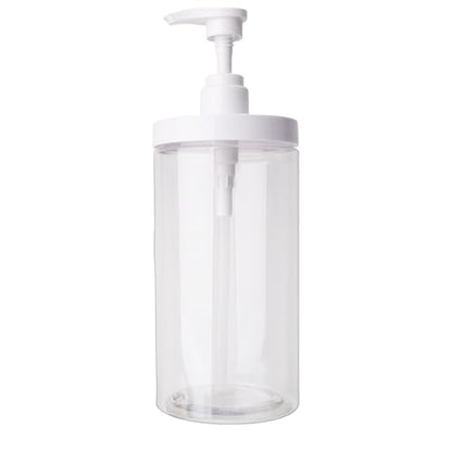 1000ml Pump Bottle Dispenser Plastic Refillable Bottles Wide Mouth Jar Style Empty Bathroom Shower Containers,9inches - size: 9*9*18cm