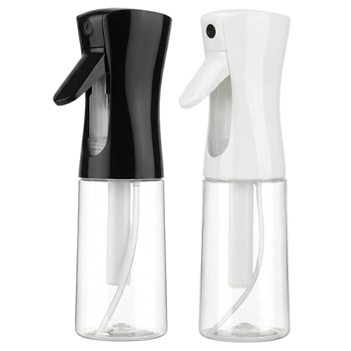2 Pack Continuous Spray Bottles - Ultra Fine Mist Sprayer | 6.8 OZ Water Spray Bottle for Hair, Cleaning, Plants, Pets, Salons