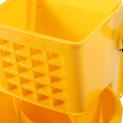 Fockety Commercial Mop Bucket, 32L Side Press Wringer Mop Bucket Efficient Drying Floor Cleaning with Wringer Ergonomic Handle for Restaurants Offices Industrial Spaces