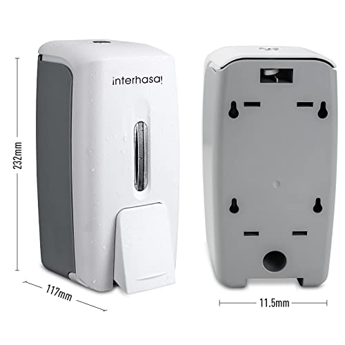 interhasa! Soap Dispenser Wall Mount Refillable 28oz Hand Sanitizer Dispenser Commercial Hand Soap Dispenser for Bathroom Support Liquid Gel Soap - color: White