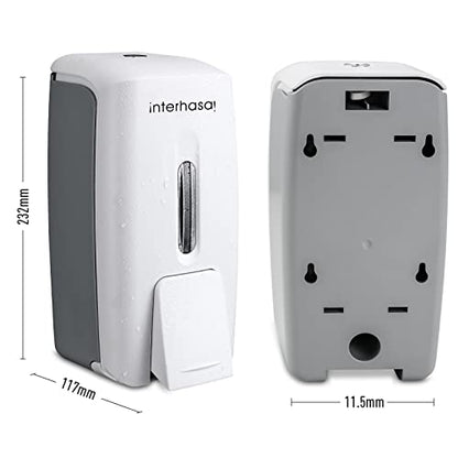 interhasa! Soap Dispenser Wall Mount Refillable 28oz Hand Sanitizer Dispenser Commercial Hand Soap Dispenser for Bathroom Support Liquid Gel Soap - color: White