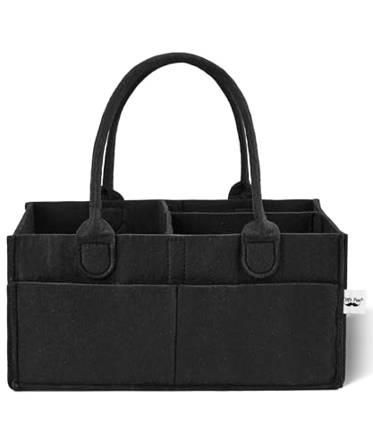 Mr. Pen- Baby Diaper Caddy Organizer, Black, Medium | Nursery Storage Bin and Car Organizer for Diapers and Baby Wipes - color: Black, size: 1 Pack, Regular