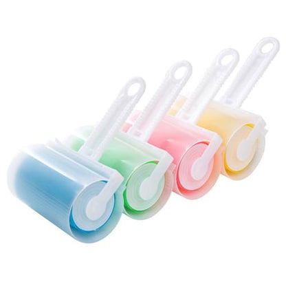 Lint Remover Washable Clothes Hair Sticky Roller Reusable Portable Pet Hair Remover Sticky Roller Easy Install,Yellow