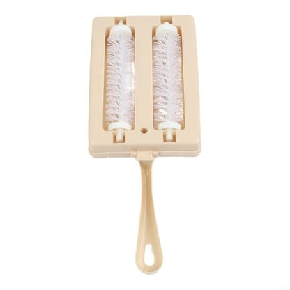 Handheld Carpet Sweeper Brush for Home Cleaning, Dust Removal Tool for Sofa Bed and Rug, Manual Crumb Collector with Push Button Empty Design(Beige) - color: Beige