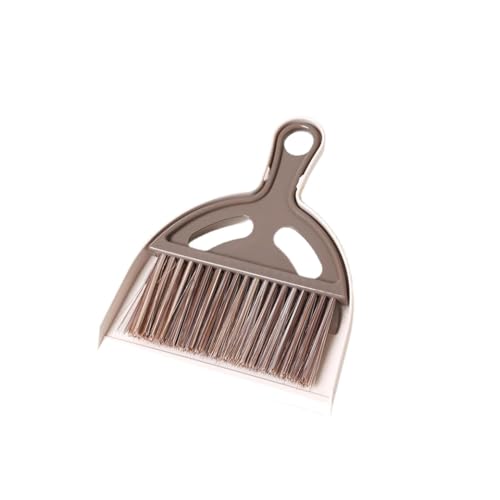 Mini Small Broom and Dustpan Set Small Dusting Brush for Camping, Tables, Desks, Keyboards, Window Cracks, Trash, Pets, and Other Cleaning Tools (Brown) - color: Brown