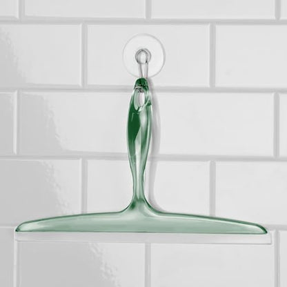 iDesign Bathroom Plastic Shower Squeegee with Wall Hook - Set of 2 - Clear/Green - color: Clear/Green, style: Pack of 2