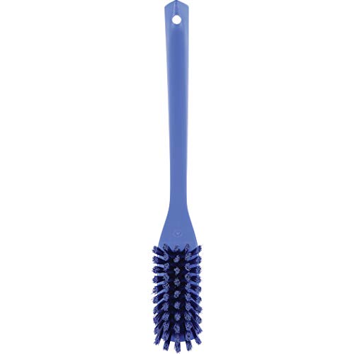 Vikan 41858 Narrow Cleaning Brush with Long Handle, 16.54", Hard, Purple