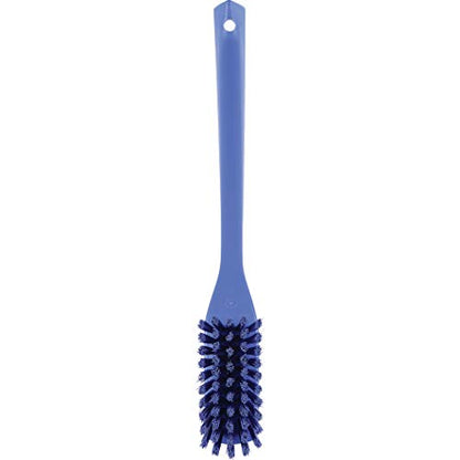 Vikan 41858 Narrow Cleaning Brush with Long Handle, 16.54", Hard, Purple