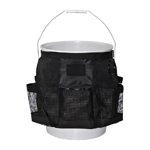5 Gallon Bucket Tool Organizer Bag, Multi-Purpose Car Bucket Wash Tool with Mesh Storage Pockets, Universal Vehicle Cleaning Supplies Accessories for Home, Gardening, Fishing
