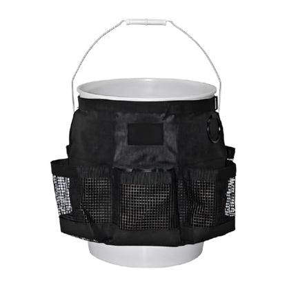 5 Gallon Bucket Tool Organizer Bag, Multi-Purpose Car Bucket Wash Tool with Mesh Storage Pockets, Universal Vehicle Cleaning Supplies Accessories for Home, Gardening, Fishing
