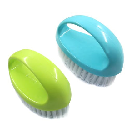 BokWin 2-Pack Heavy-Duty Scrubbing Brushes for Cleaning with Stiff Nylon Bristles, Scrubber Cleaner Brush for Tile, Bathtub, Sink & Kitchen Surfaces, Comfort Grip Handle (Blue and Green) - color: Blue and Gree