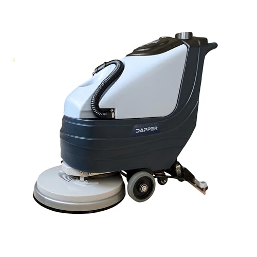 Battery Powered Walk Behind Floor and Carpet Scrubber Buffer Polisher, 19" Brush, 30" Squeegee Width, 13.5 gal Tank, Dual Brushes (Hard & Soft) and 3 Scouring Pads, 220 RPM - size: 19" Manual