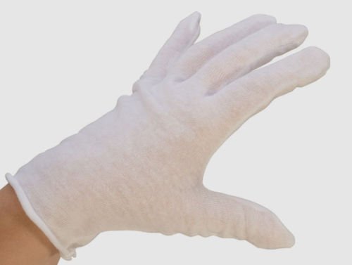 White Cotton Gloves Lisle Hand Glove Clean Handling Lint Free 100% Cotton 12 PR (5E)
