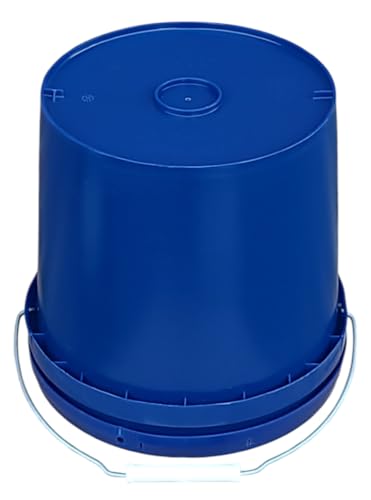 2 Gallon Bucket with Lid & Handle Food Safe BPA Free PolyEthylene Plastic HDPE Leak Proof Seal Heavy Duty Storage Container Pail 75mil Metal Handle Premium Quality Buckets FDA Compliance (Blue) - color: Blue