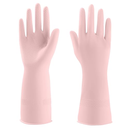 Rubber Gloves for Household, Dishwashing Gloves for Kitchen, Reusable - size: Large (Pack of 4)