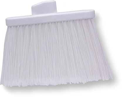 SPARTA Plastic Broom Head, Angled, Flagged for Small Debris Indoor, Outdoor, Home, Restaurant, Lobby, Office, 12 Inches, White - color: White