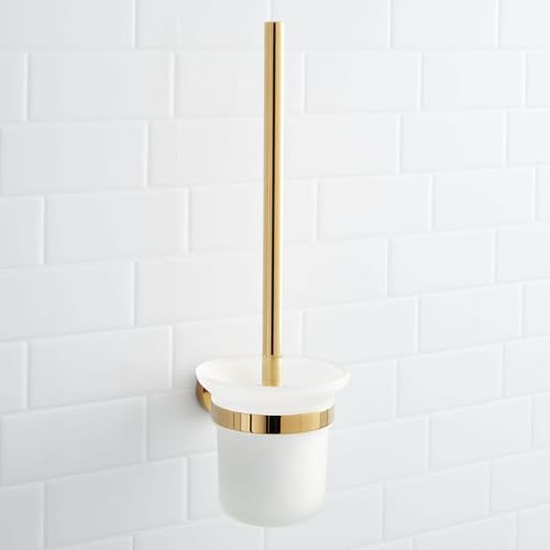 Signature Hardware 296452 Ceeley Collection Wall-Mount Toilet Brush Holder - color: Polished Brass