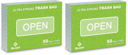 K KNODEL Drawstring Trash Bags, Perfect for Car Trash Can with Lid, and for Car Trash Can with Zipper, Ultra Strong Garbage Bags, 3 Gallon, 50 Count (Pack of 2) - size: 50 Count (Pack of 2)
