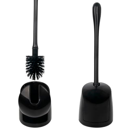 CELOX Toilet Bowl Brush and Holder, Compact Toilet Brush with Breathable Ventilation Stand Base, Bathroom Cleaning Kit, Black, 2 Set - color: Black