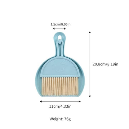 TAORANJU Small Broom and Dustpan Set, Portable Mini Dustpan and Brush Set, Lightweight Dust Pan and Brush Set, Desktop Cleaning Supplies for Tabletop, Keyboard, Small Space and Pet Areas