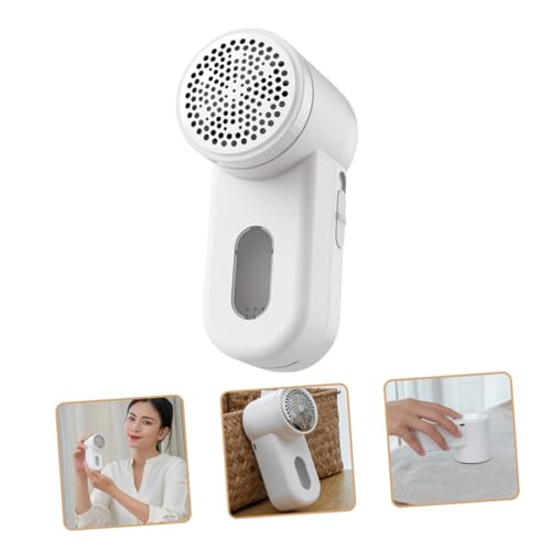 USB Rechargeable Fabric Shaver Sweater Pilling Remover Lint Trimmer Portable Electric Lint Eraser for Clothes Coats Pet Fur and Upholstery with Abs Material Battery Operated White