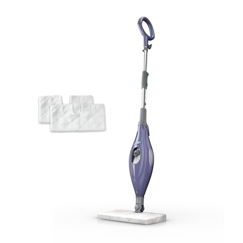 Shark Steam Pocket Mop with 2 Washable Double-sided Pads, Steam Sanitization, Swivel Steering, Lightweight, Steam Cleaner for Sealed Hard Floors, Hardwood, Marble, Tile, Purple, S3501 - style: Steam Pocket Essentials
